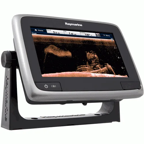 RAYMARINE A78 7 TCH MFD W/CHIRP DOWNVISION CLEARPULSE CPT-100 NA GOLD
