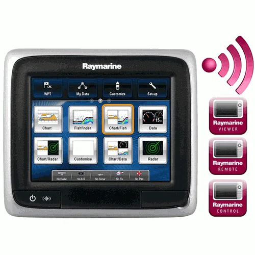 RAYMARINE A65 5.7IN MFD TOUCHSCREEN DISPLAY W/WIFI & GOLD CHART