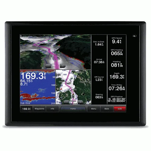 GARMIN GPSMAP 8215 MF TOUCH DISP SYS W/US COAST CHARTS, GPS, CARD RDR