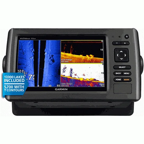 GARMIN 010-01387-00 ECHOMAP 73SV W/LAKEVÜ HD & 77/200 HD-ID/DOWNVÜ/SIDEVÜ TRANSDUCER