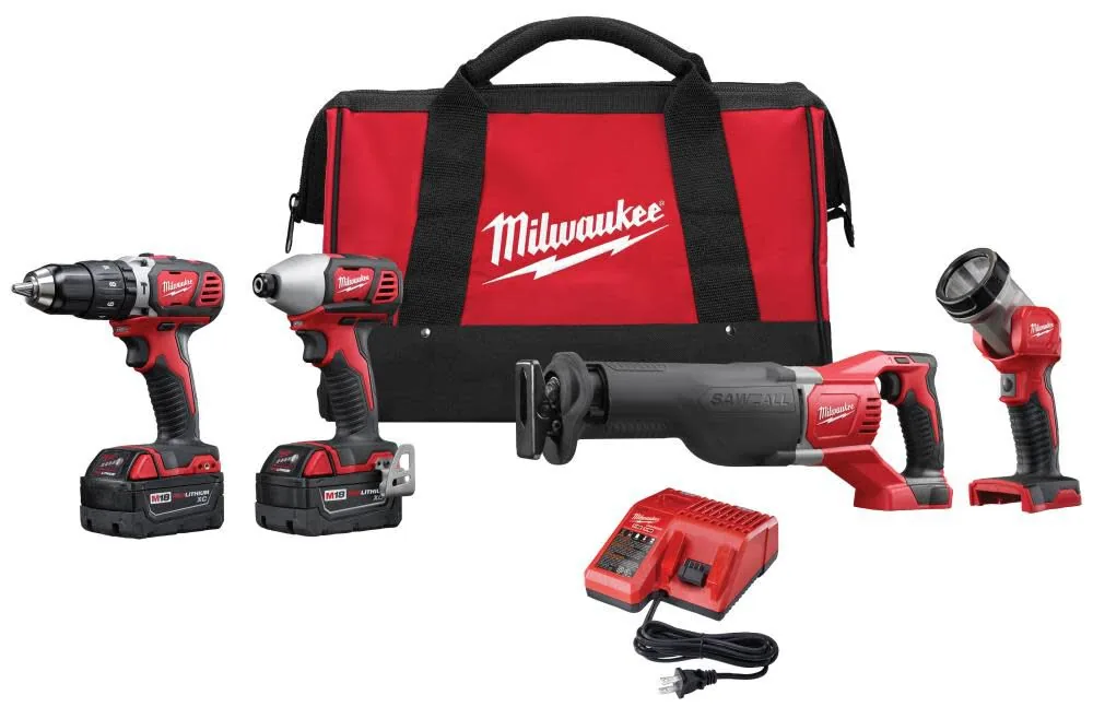 NEW Milwaukee M18 Cordless Lithium-Ion 4-Tool Combo Kit