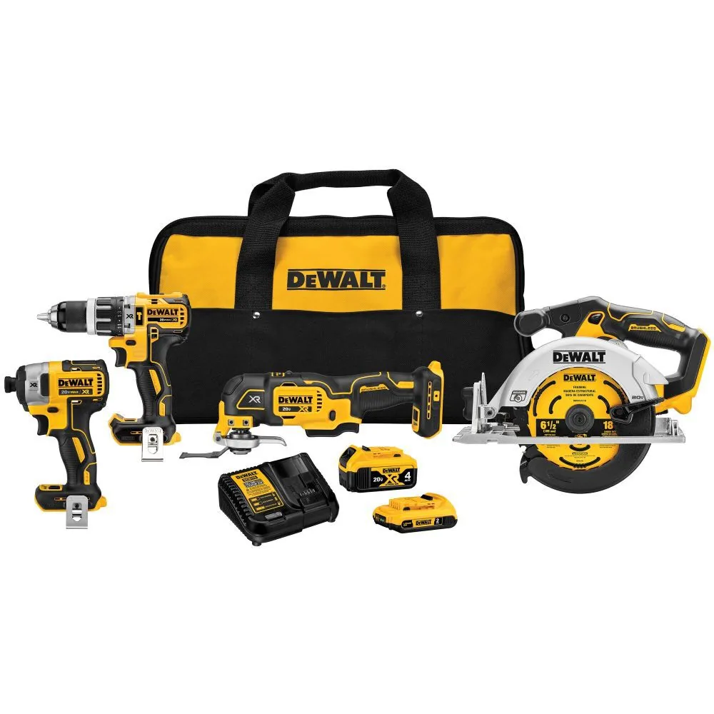 NEW DEWALT 20V MAX XR 4 Tool Combo Kit