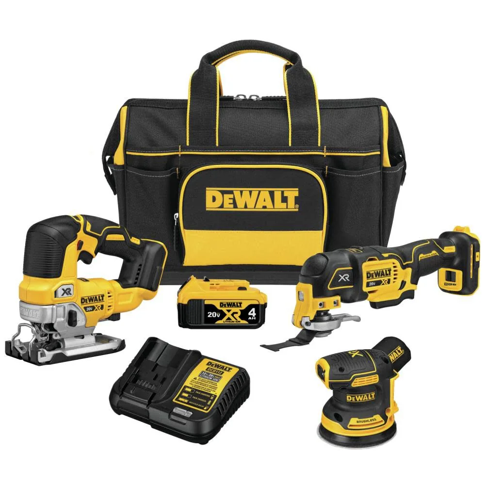 NEW DEWALT 20V MAX XR 3 Tool Woodworking Kit