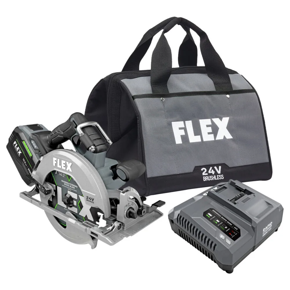 NEW FLEX 24V 7 1/4in Circular Saw Stacked-Lithium Kit