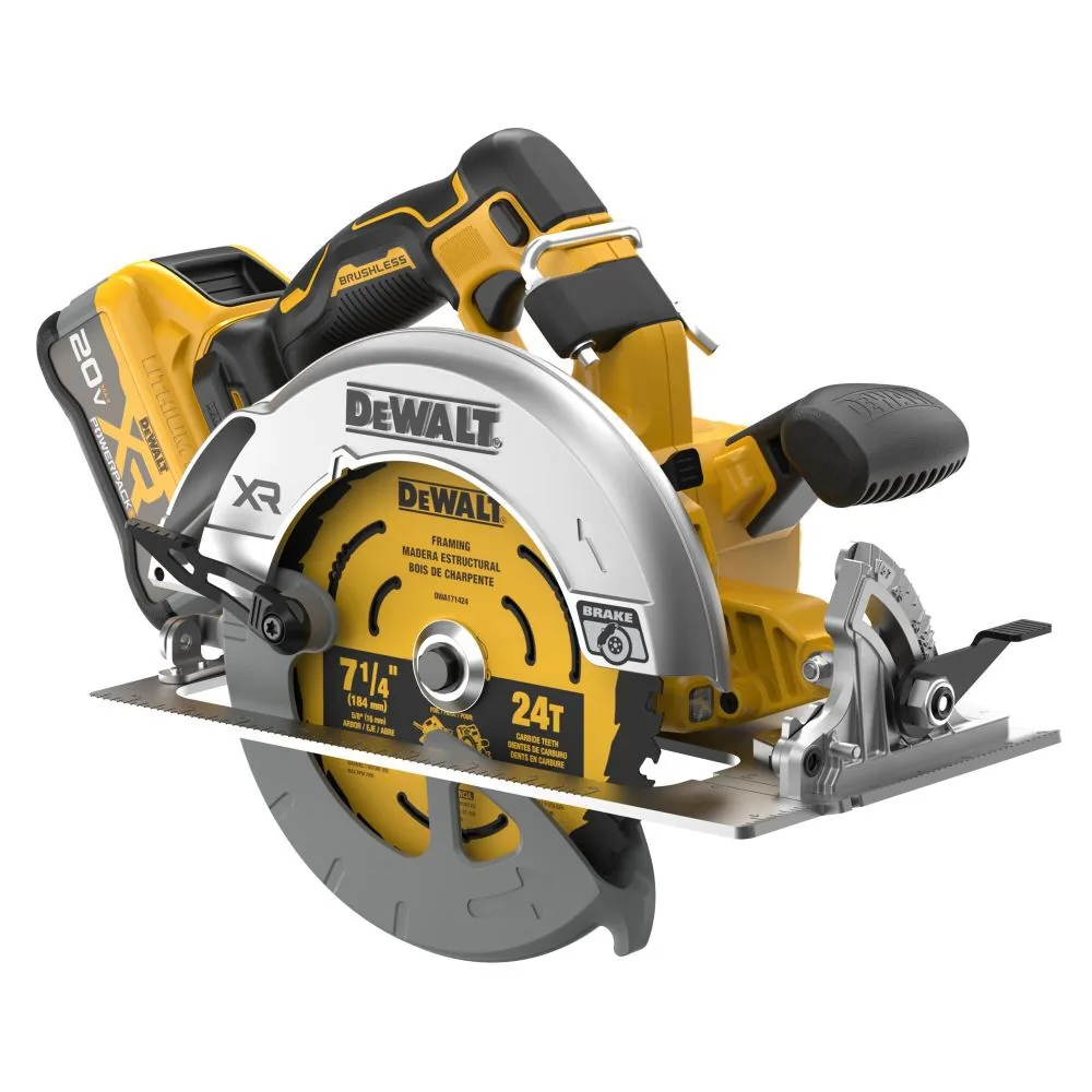 DEWALT 20V MAX XR 7-1/4 Inch Circular Saw Kit with XR POWERPACK