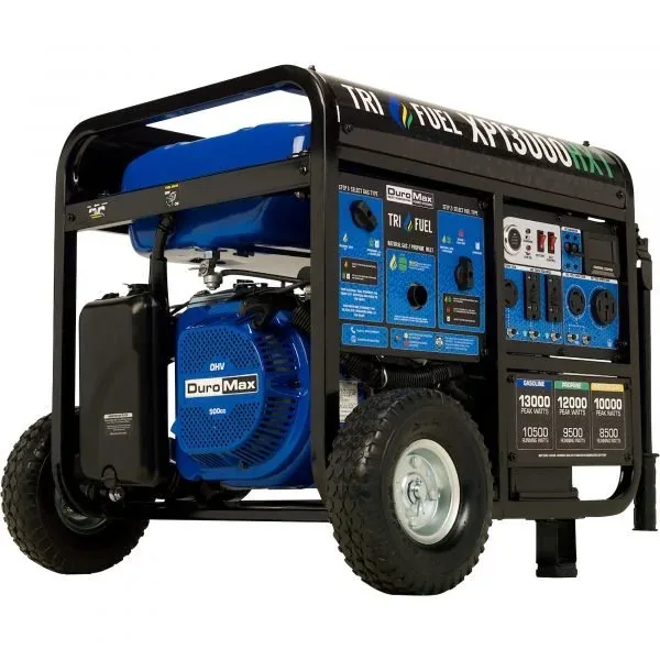DuroMax XP13000HXT Generator Portable Tri-Fuel 10500W CO Alert Electric Start