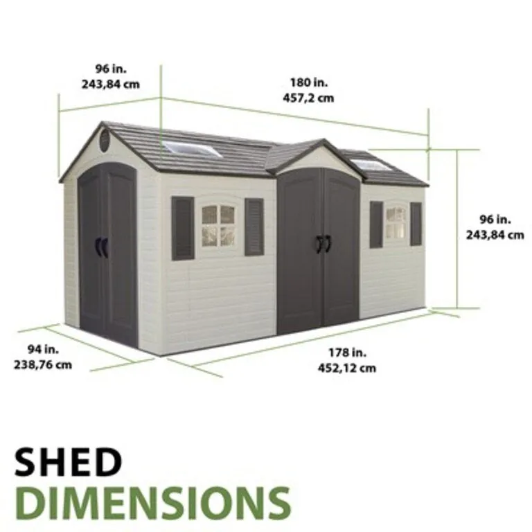 Lifetime 15 x 8 ft. Outdoor Shed – 60079