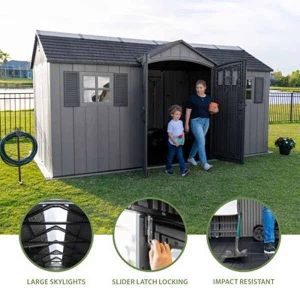 Lifetime 15 x 8 ft. Dual Entry Shed – 60455