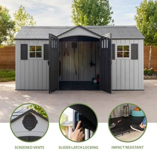 Lifetime 15 x 8 ft. Dual Entry Shed – 60407