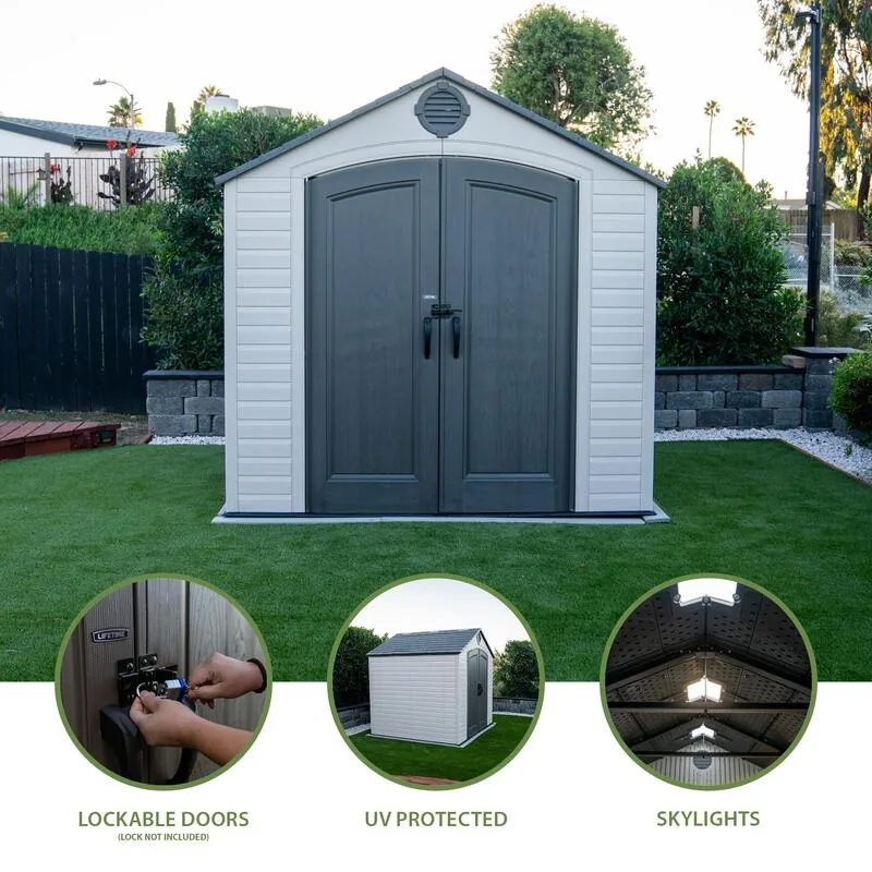 Lifetime 8 ft x 7.5 ft Outdoor Storage Shed – 60396