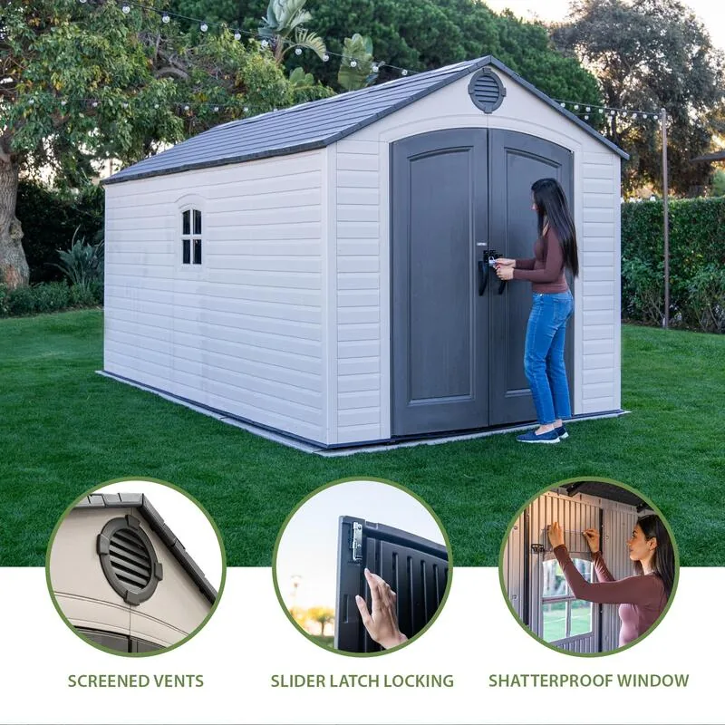 Lifetime 8 ft x 15 ft Outdoor Storage Shed – 60394