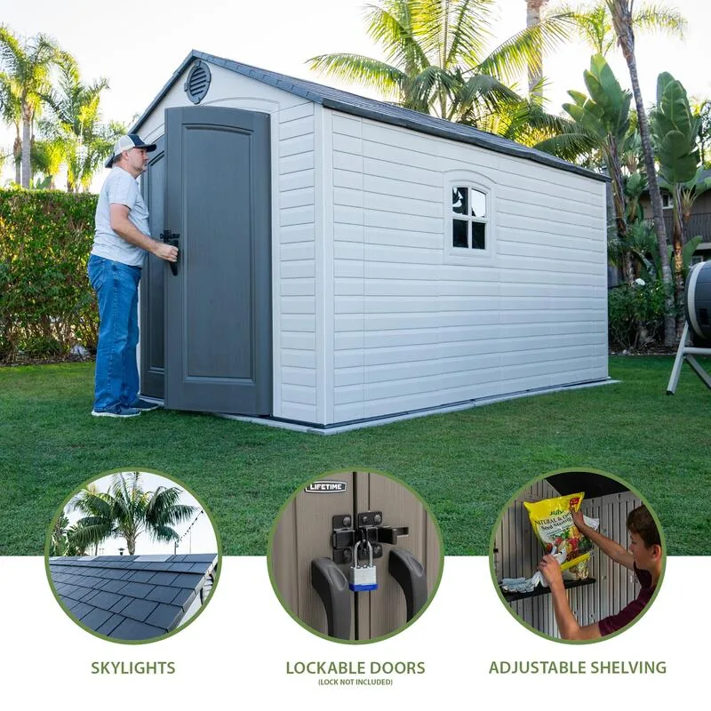 Lifetime 8 ft x 12.5 ft Outdoor Storage Shed – 60395