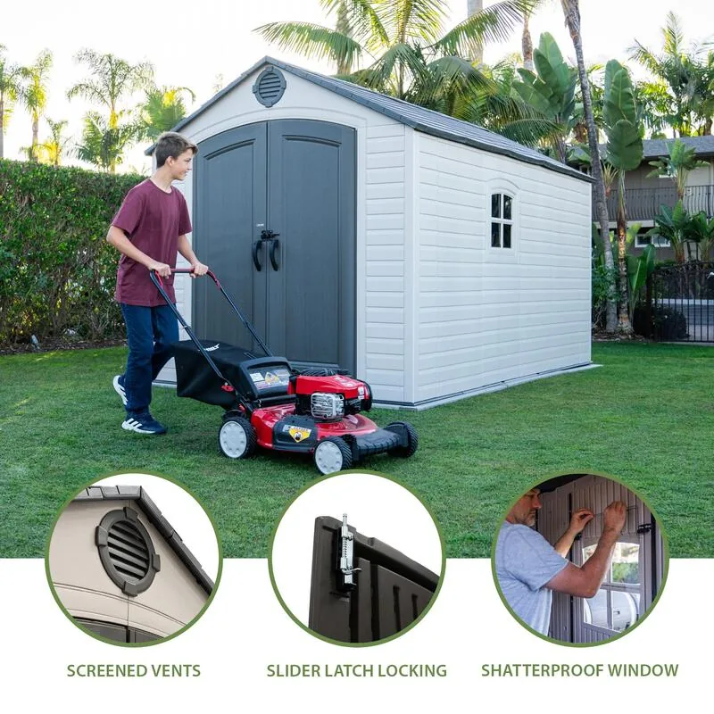 Lifetime 8 ft x 12.5 ft Outdoor Storage Shed – 60395