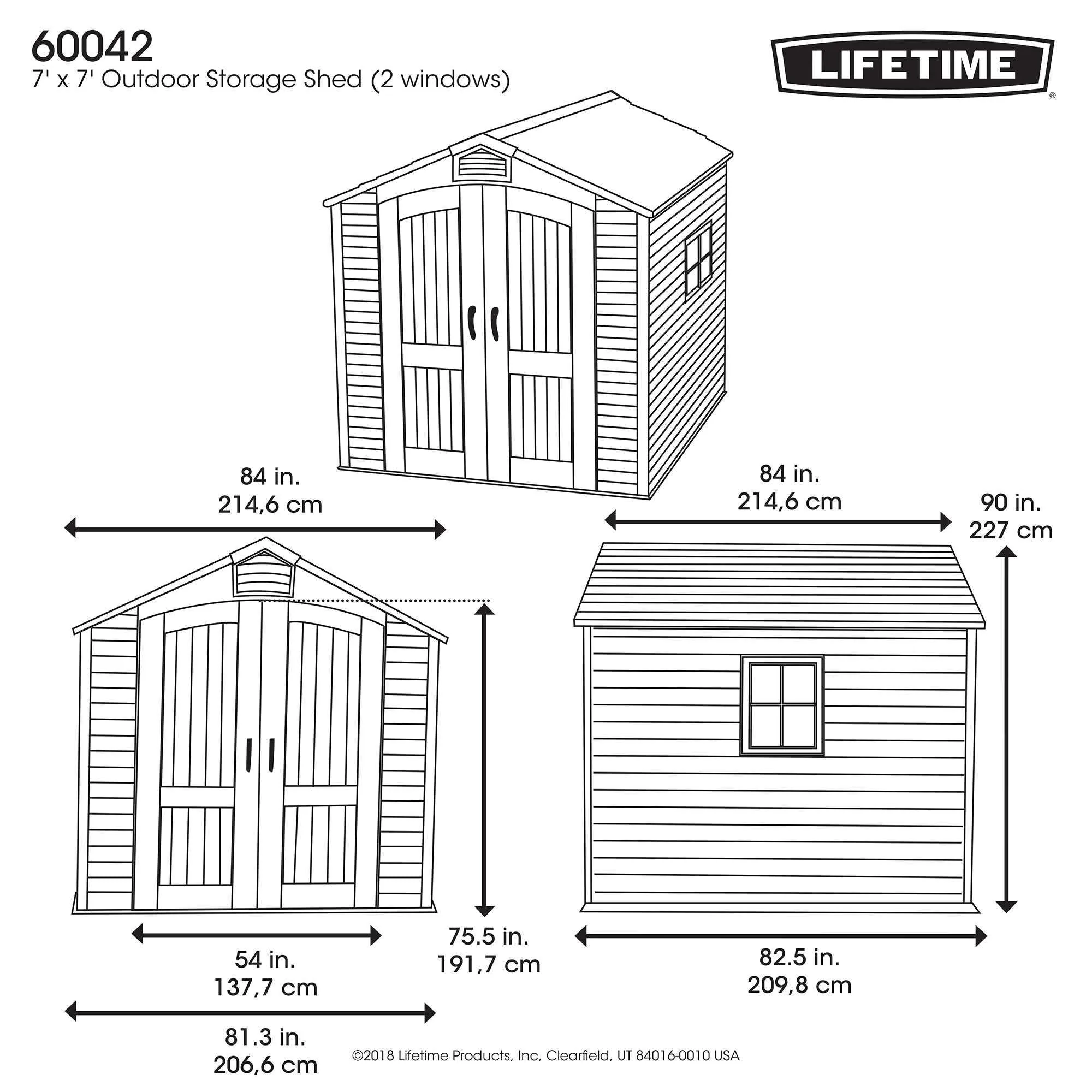Lifetime 7 x 7 ft Outdoor Storage Shed – 60042