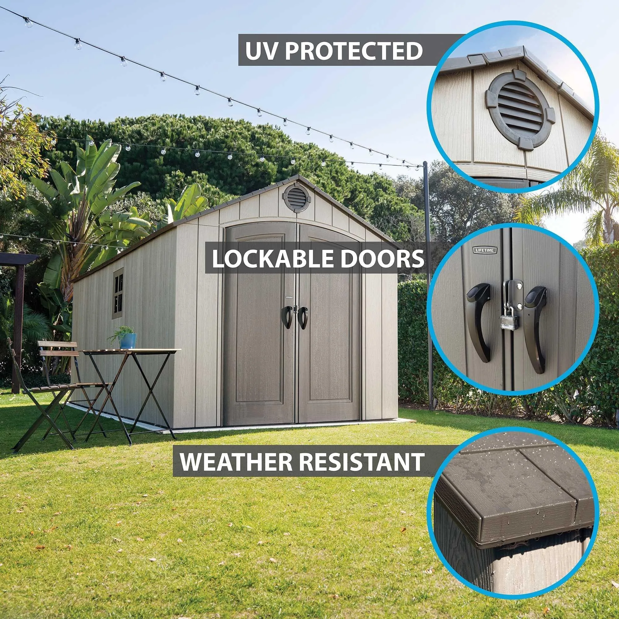 Lifetime 8 x 17.5 ft Outdoor Storage Shed – 60352