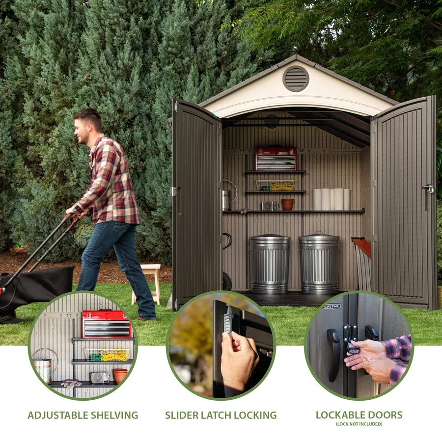 Lifetime 8 x 12.5 ft. Outdoor Shed – 6402
