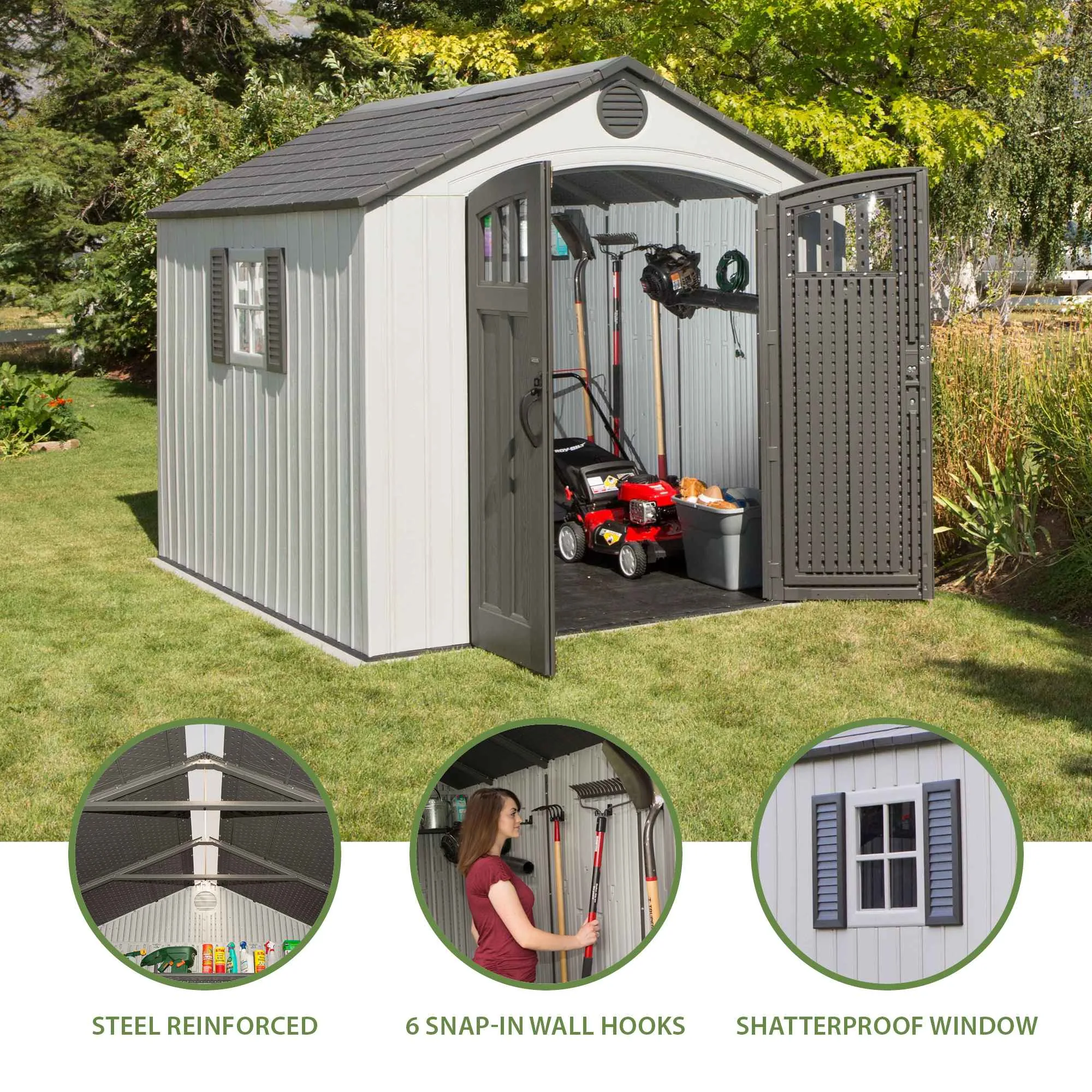 Lifetime 8 x 10 ft. Outdoor Storage Shed – 60202
