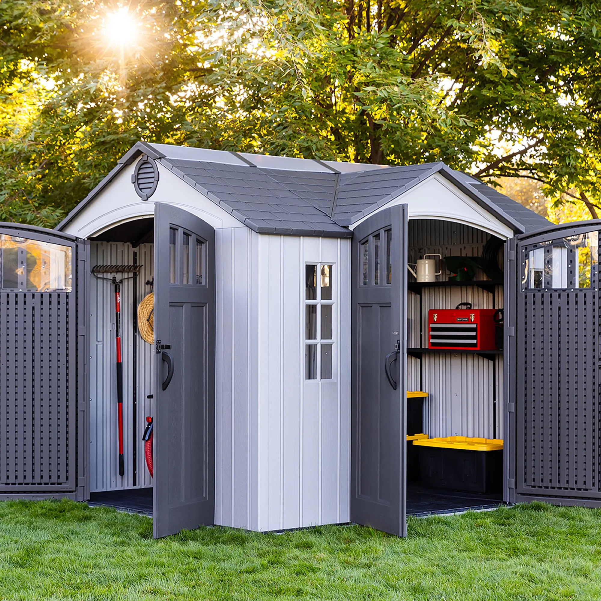 Lifetime 10 Ft. X 8 Ft. Dual Entry Outdoor Storage Shed – 60467