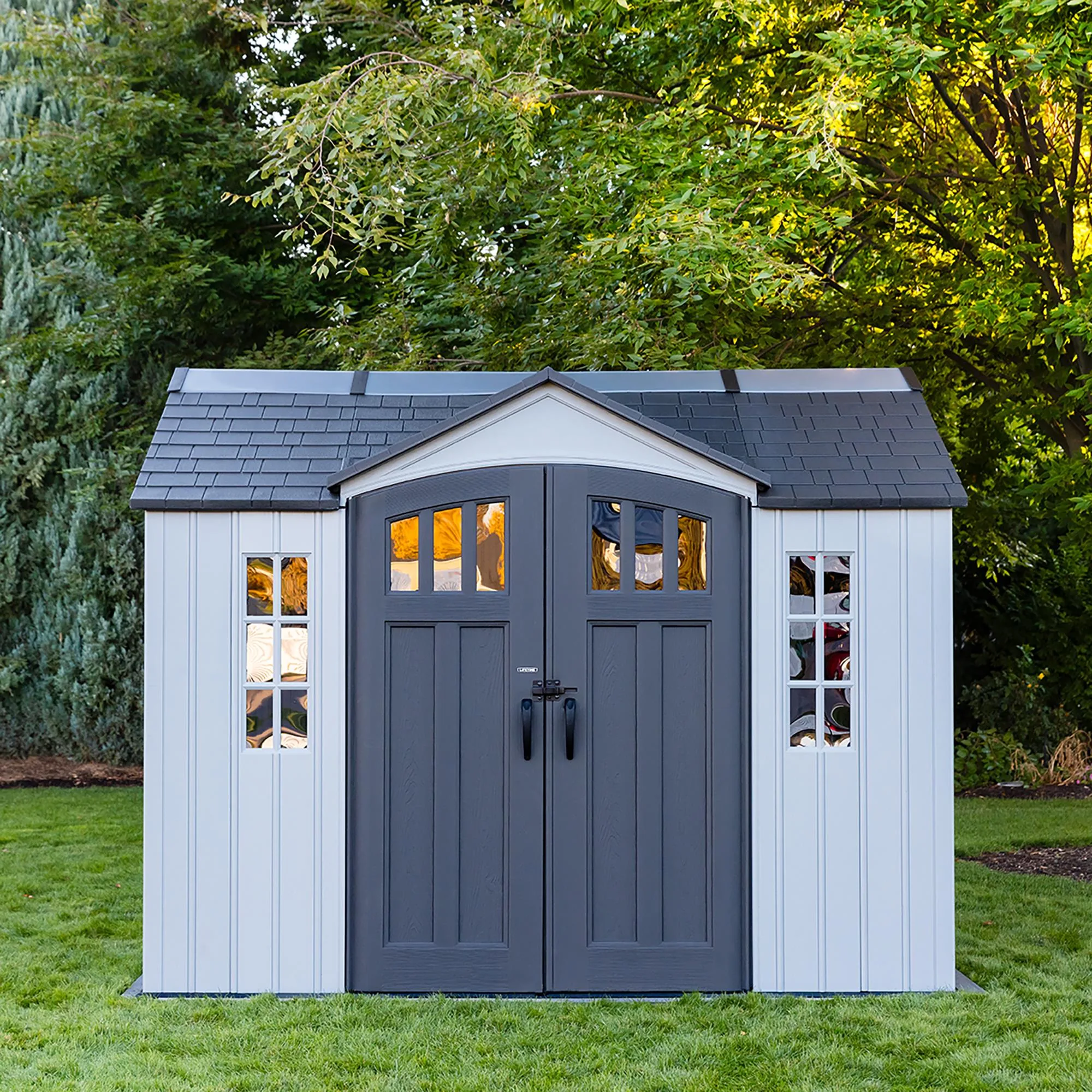 Lifetime 10 Ft. X 8 Ft. Dual Entry Outdoor Storage Shed – 60467