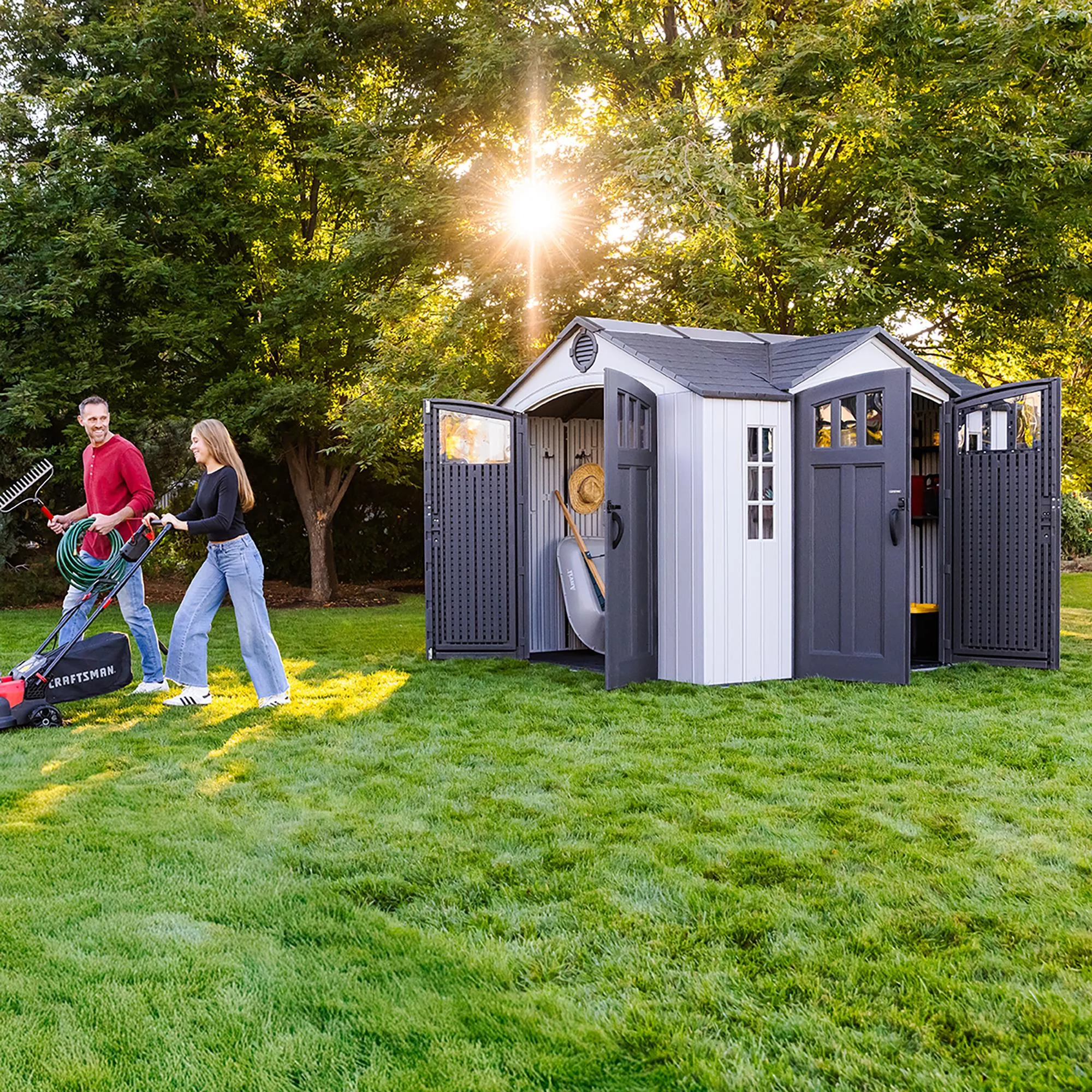 Lifetime 10 Ft. X 8 Ft. Dual Entry Outdoor Storage Shed – 60467