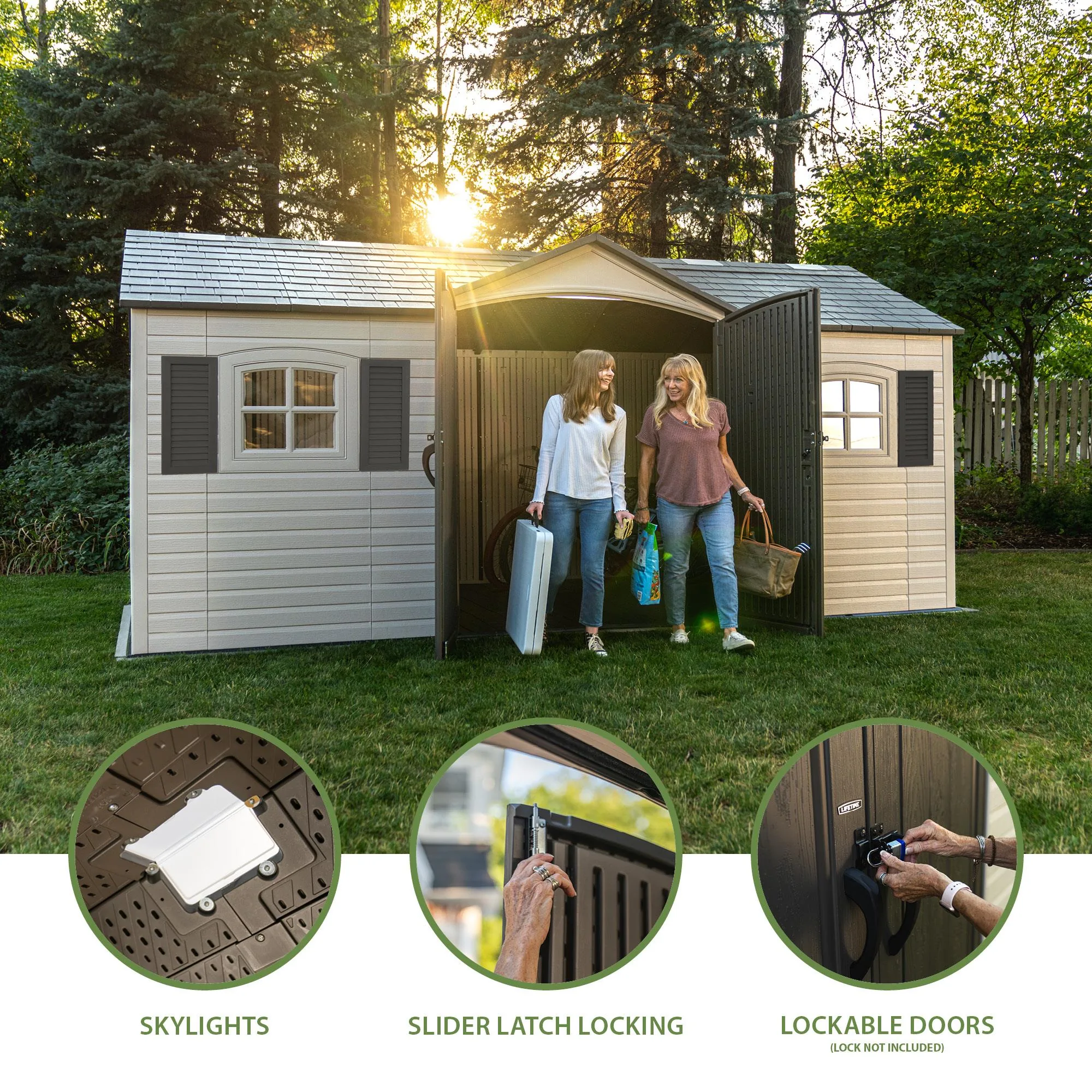 Lifetime Legacy 15 ft x 8 ft Outdoor Storage Shed – 60465