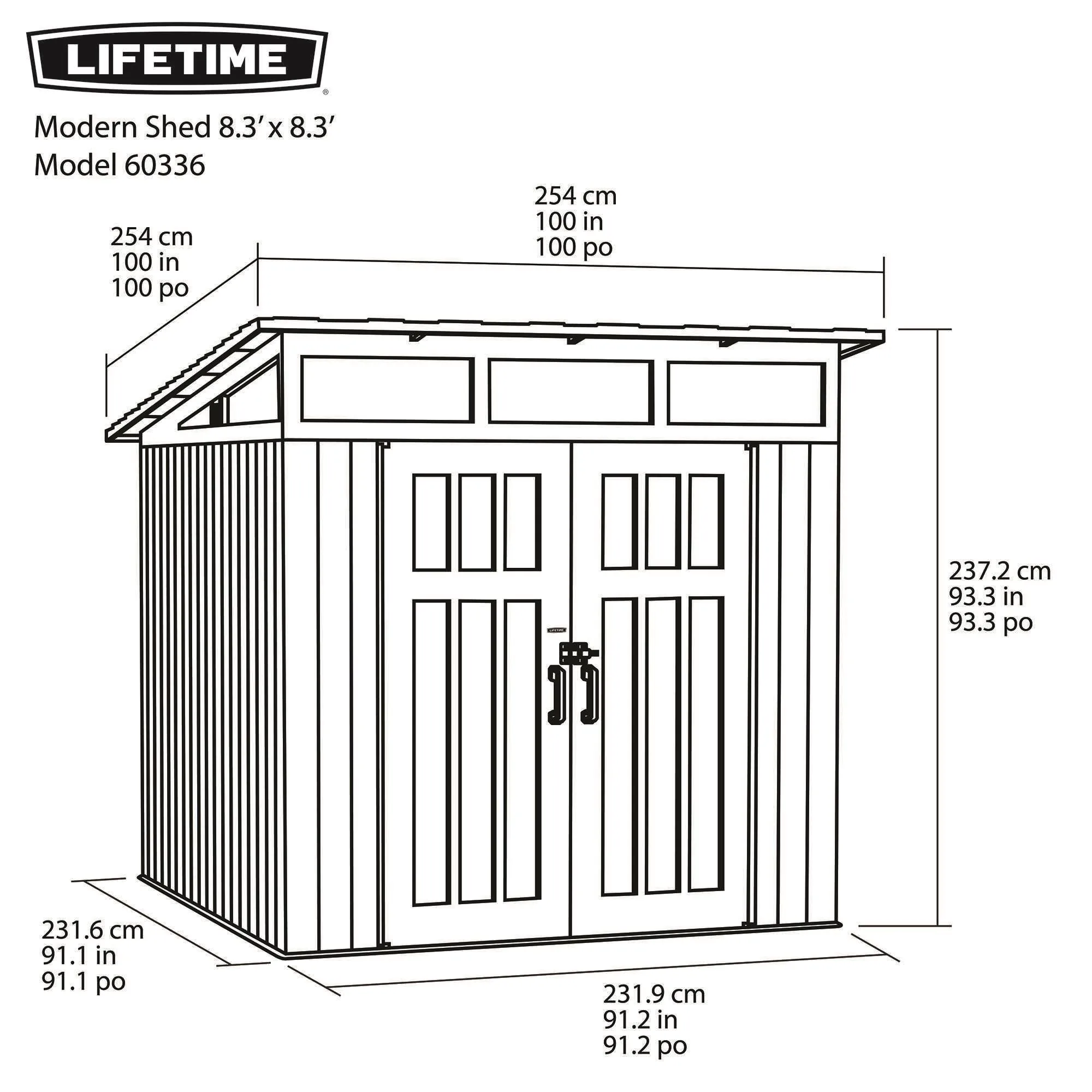 Lifetime 8.3 Ft. X 8.3 Ft. Farmhouse Storage Shed – 60542