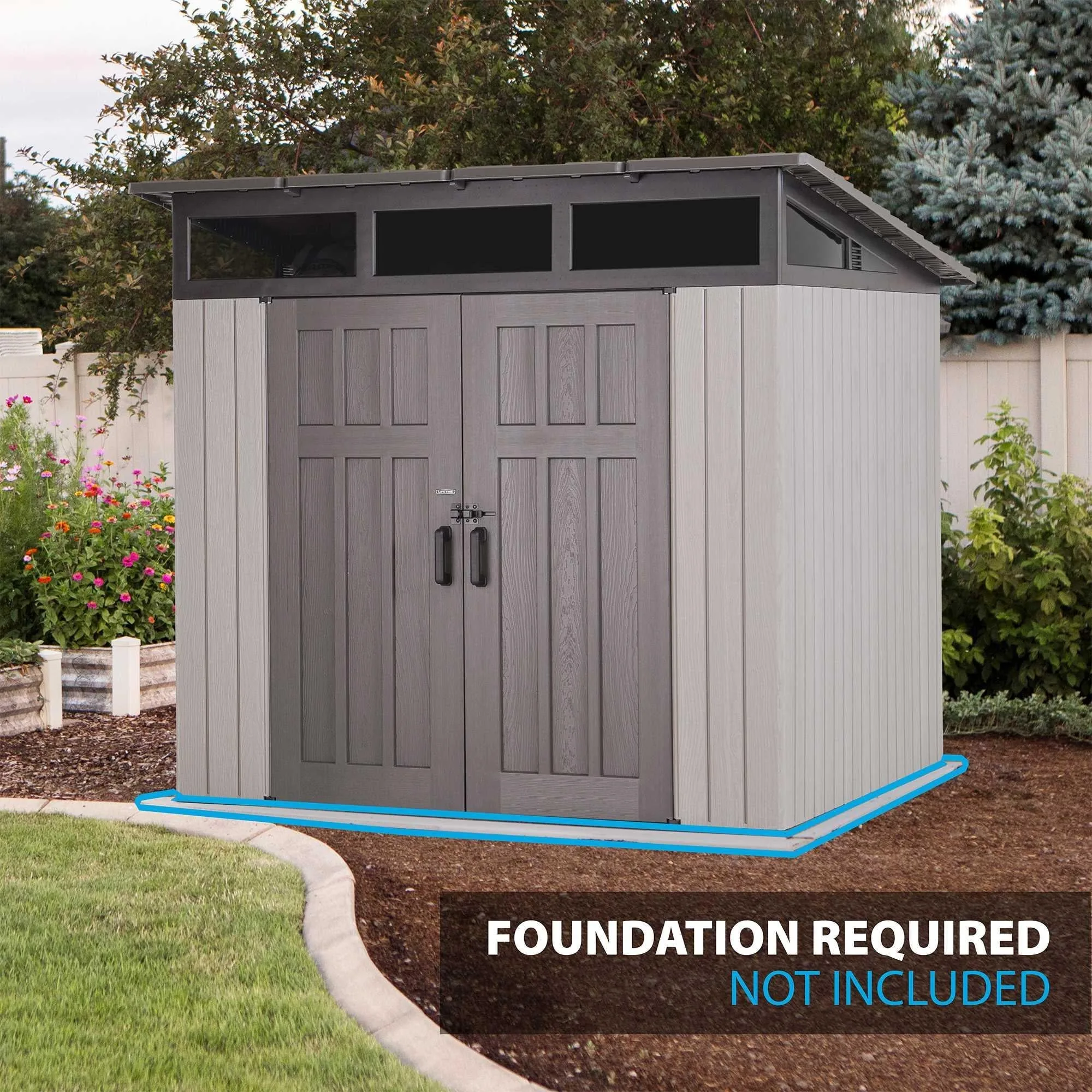 Lifetime 8.3 Ft. X 8.3 Ft. Farmhouse Storage Shed – 60542