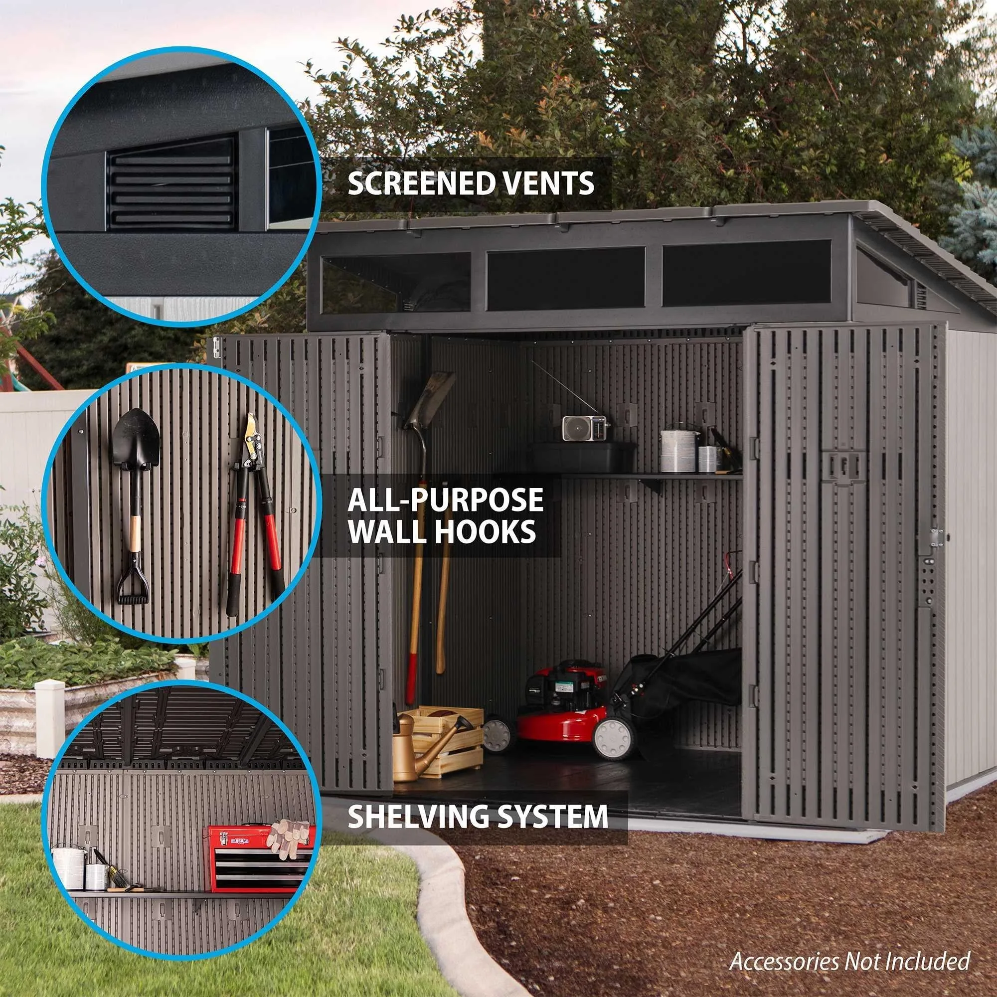 Lifetime 8.3 Ft. X 8.3 Ft. Farmhouse Storage Shed – 60542