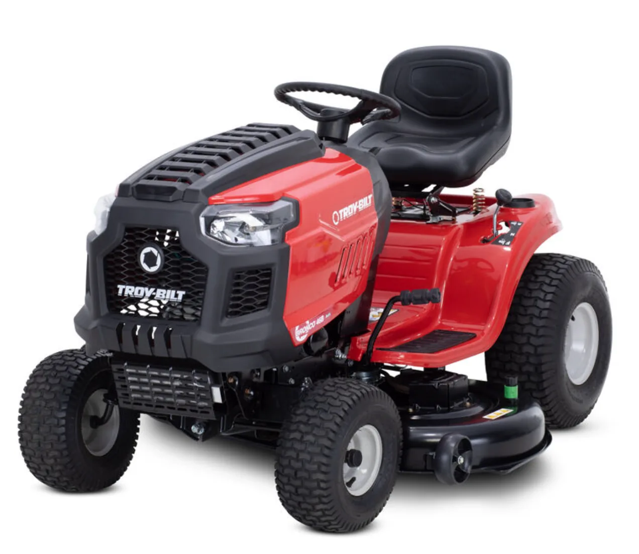 Troy-Bilt Bronco 46 Riding Lawn Mower | 547cc | 46″ Side-Discharge, Twin-Blade, Steel Cutting Deck | AutoDrive Transmission