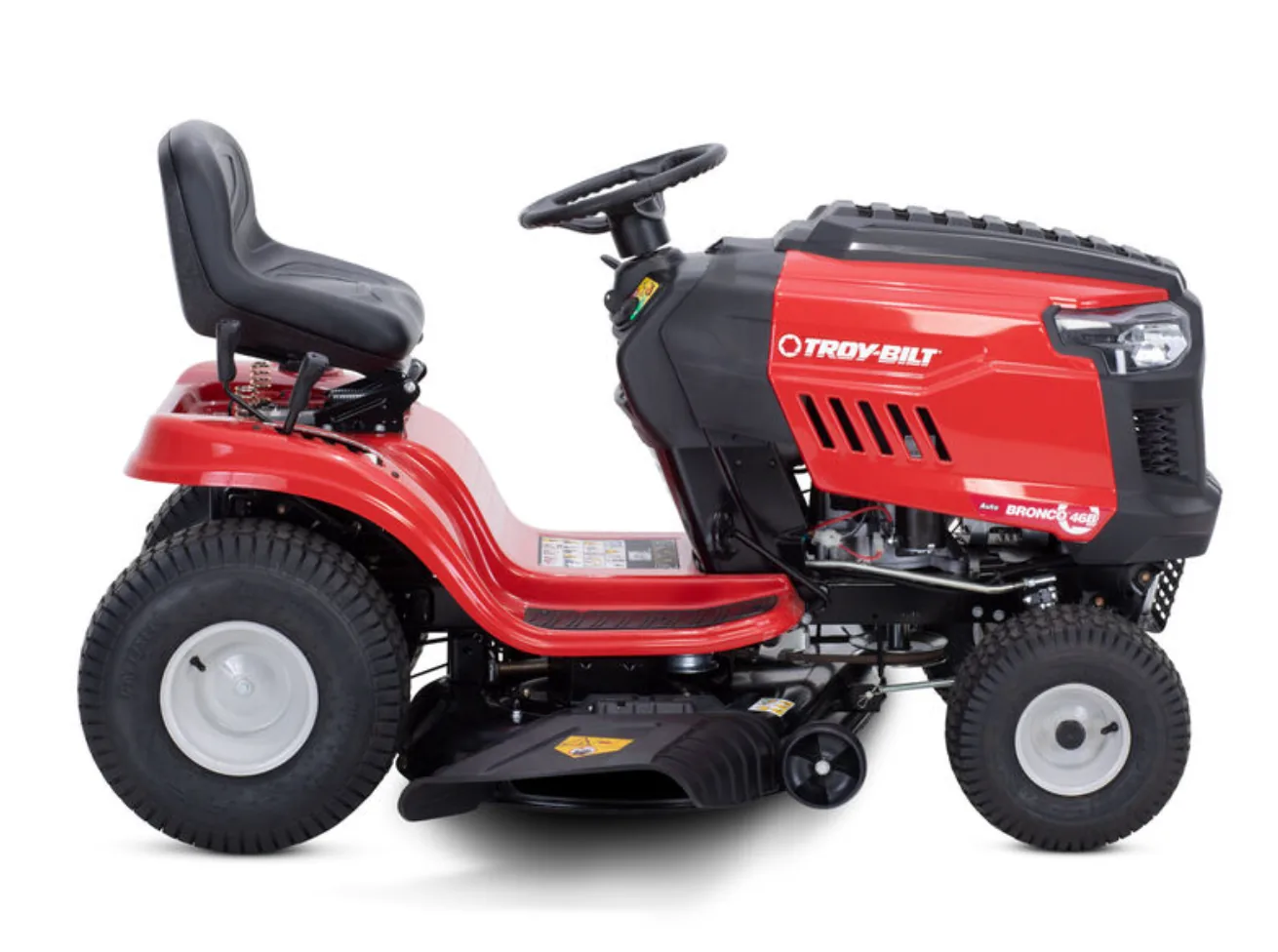 Troy-Bilt Bronco 46 Riding Lawn Mower | 547cc | 46″ Side-Discharge, Twin-Blade, Steel Cutting Deck | AutoDrive Transmission