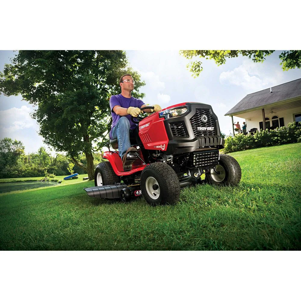 Troy Bilt Bronco 42 Riding Lawn Mower | 547cc Troy-Bilt engine | 42″ deck | AutoDrive Transmission