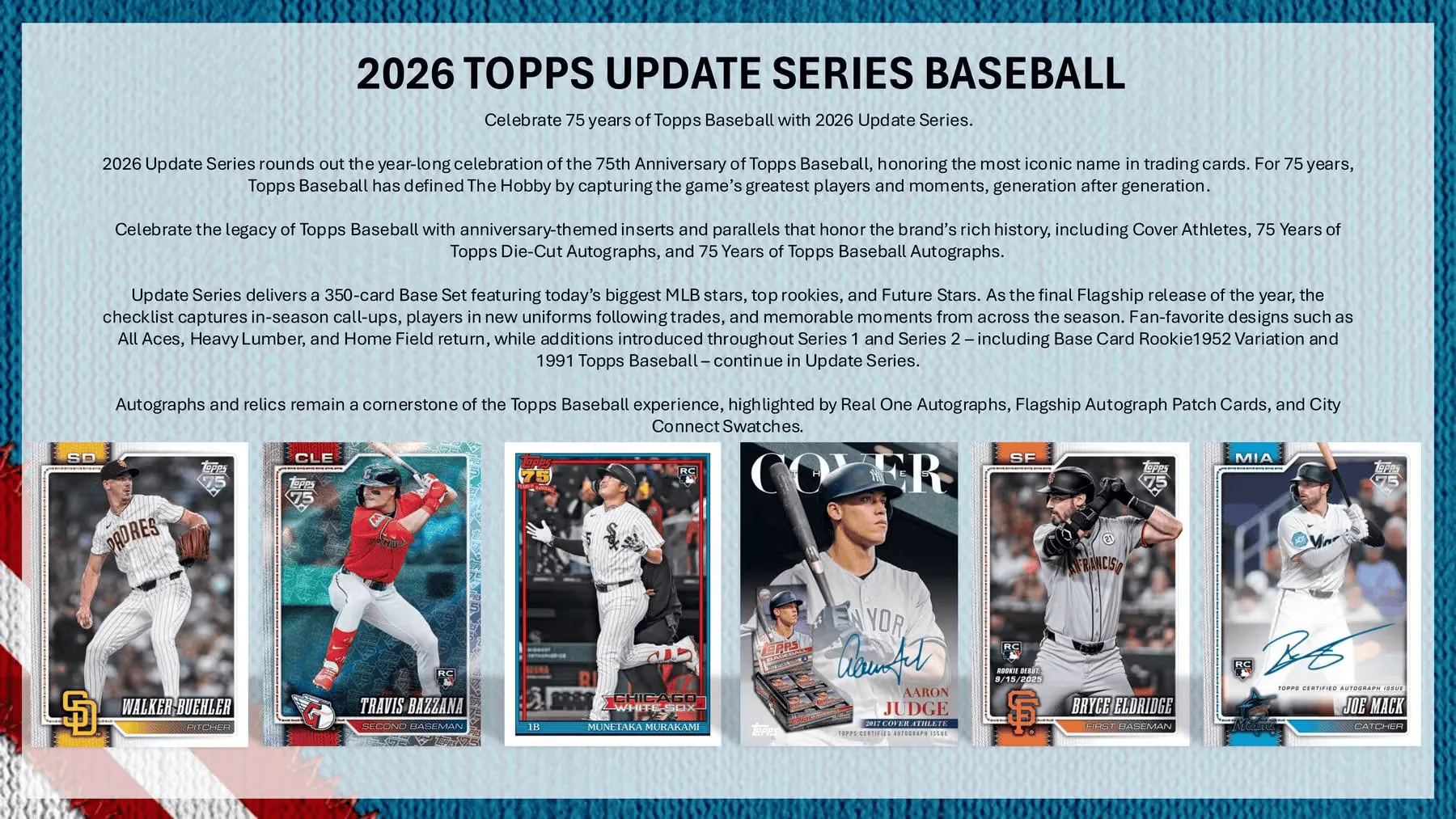 2026 Topps Update Series Baseball Hobby Jumbo 6-Box Case (Presell)