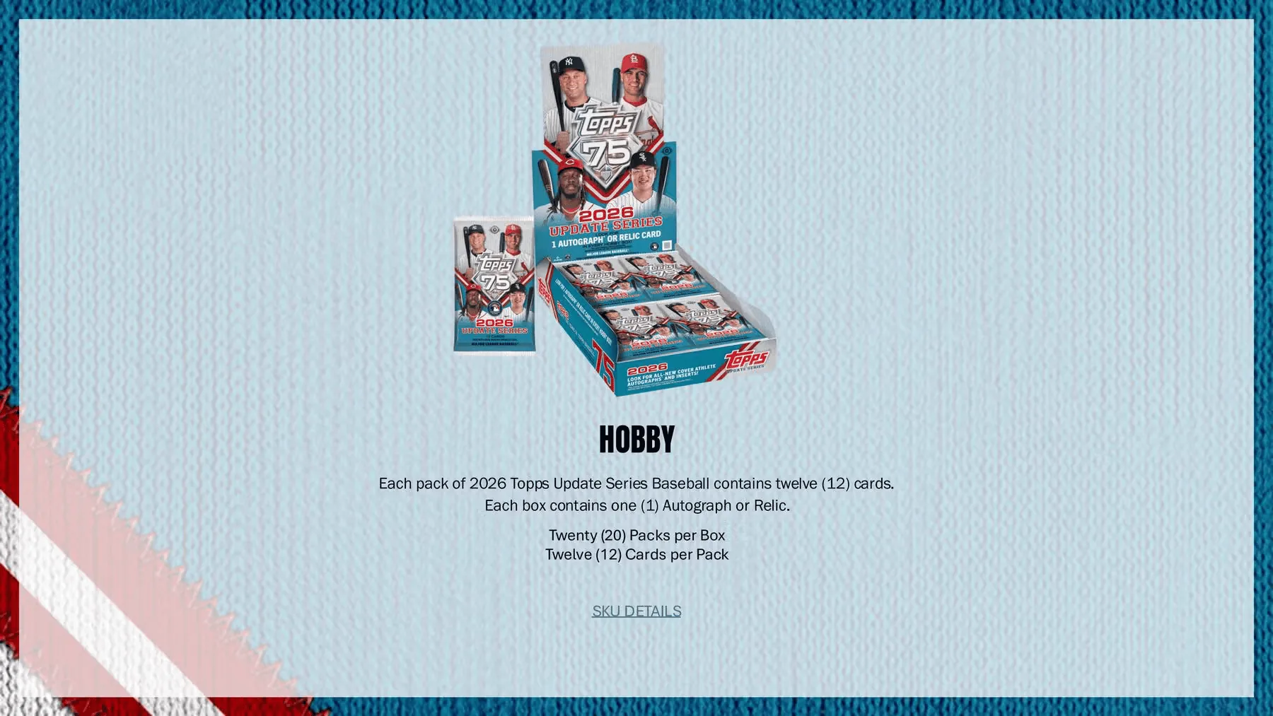2026 Topps Update Series Baseball Hobby Jumbo 6-Box Case (Presell)