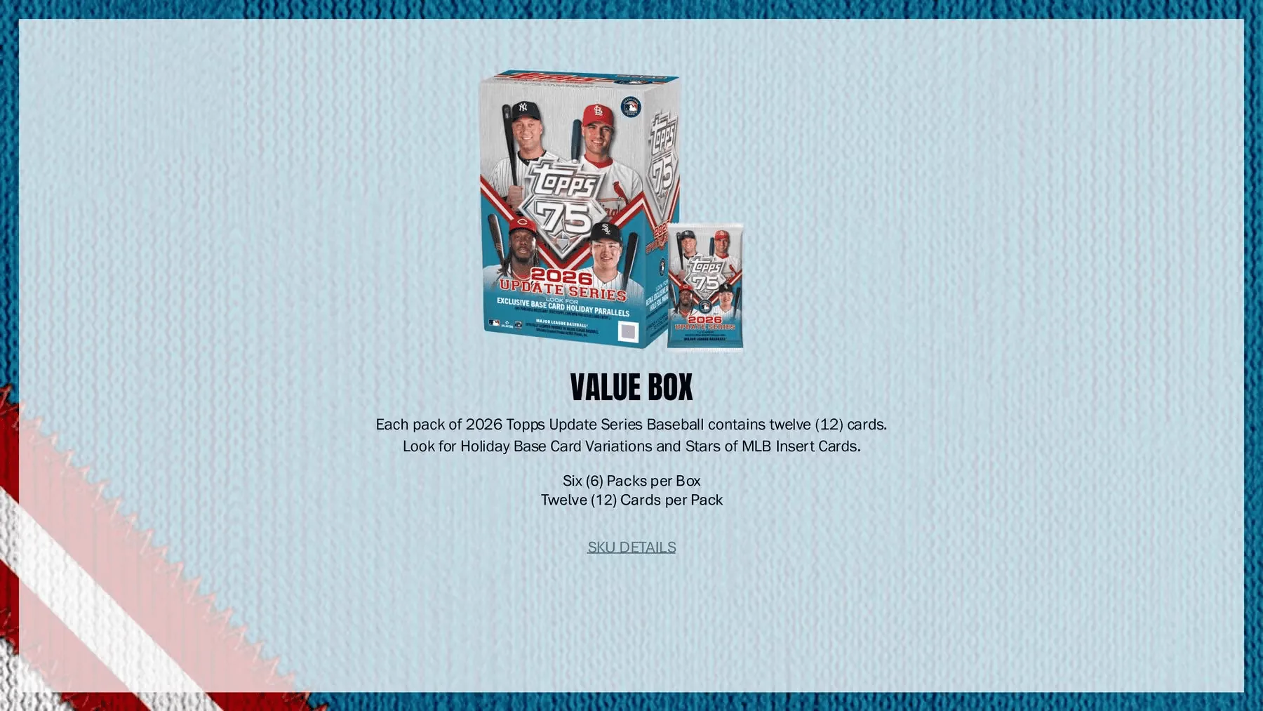 2026 Topps Update Series Baseball Hobby Jumbo 6-Box Case (Presell)