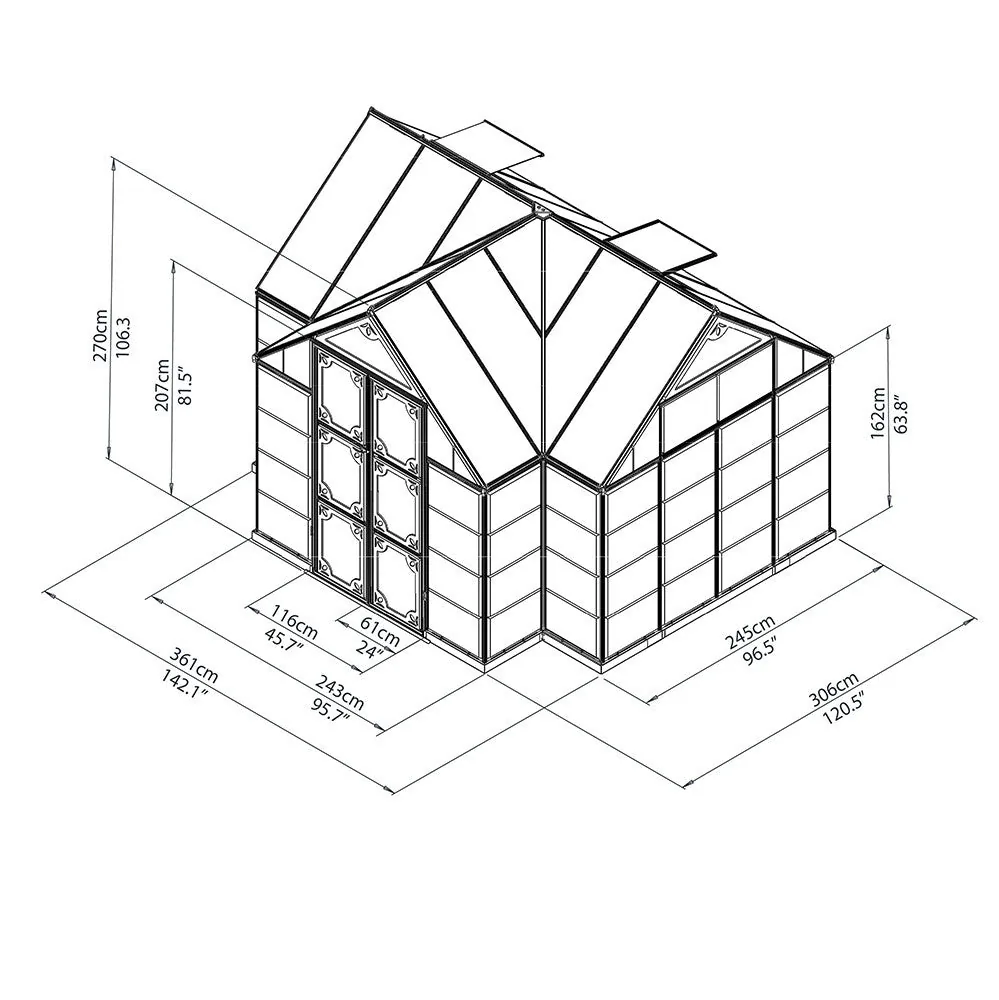 Chalet 12′ x 10′ Greenhouse