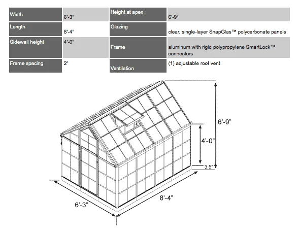 Snap & Grow Greenhouses – 6′ Widths
