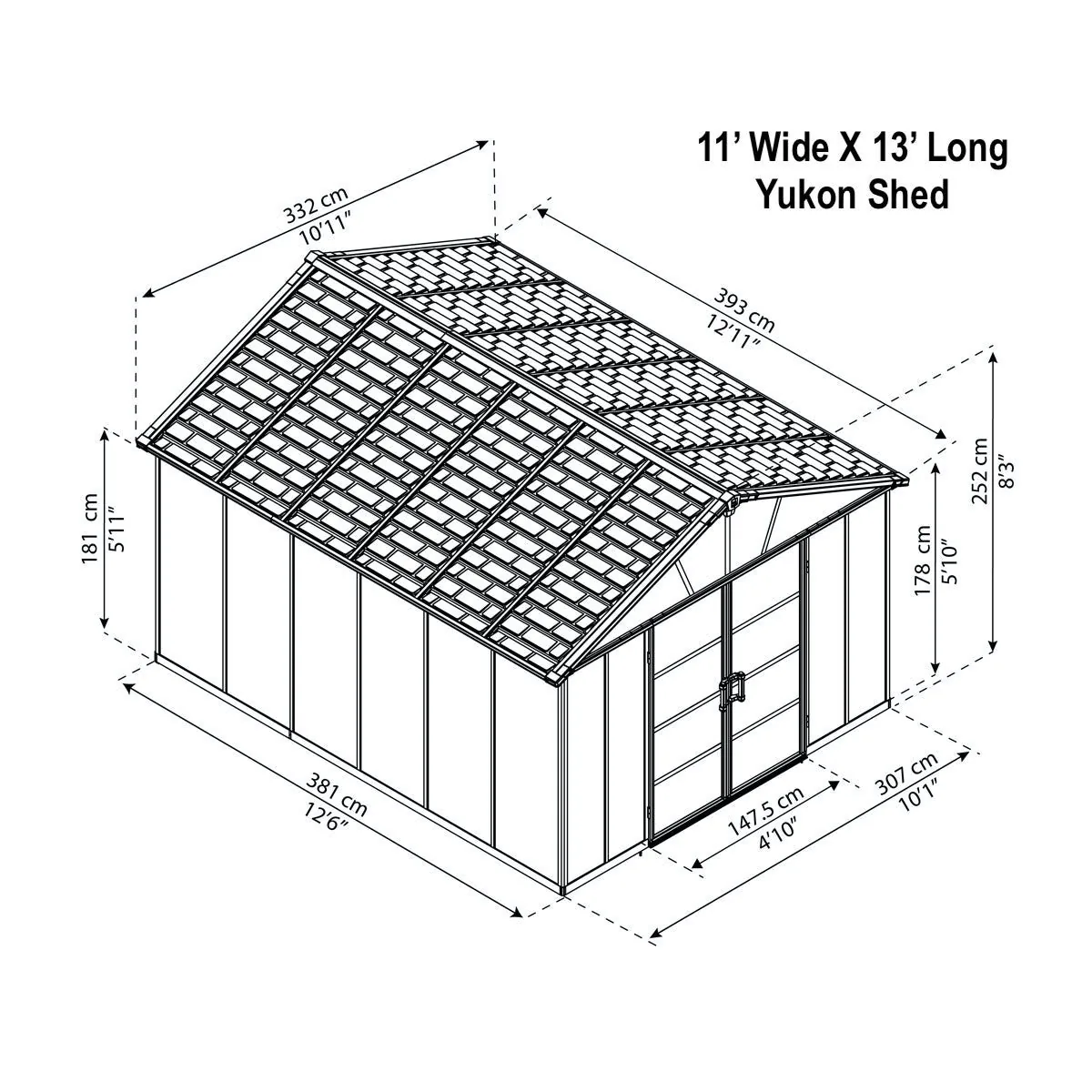 Heavy Duty Yukon Sunlit Garden & Utility Shed