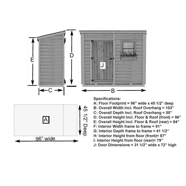 8′ x 4′ GardenSaver Storage Shed – Single Door