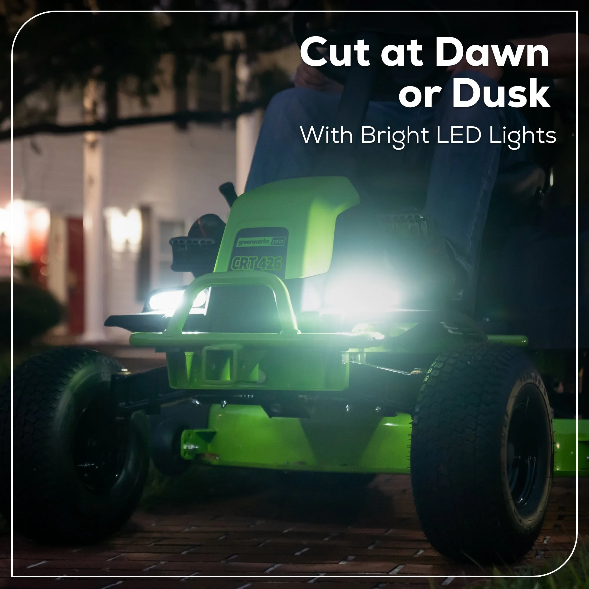 60V 42″ Cordless Battery CrossoverT Riding Lawn Mower: (6) 8.0 Ah Batteries and (3) Dual-Port Turbo Chargers