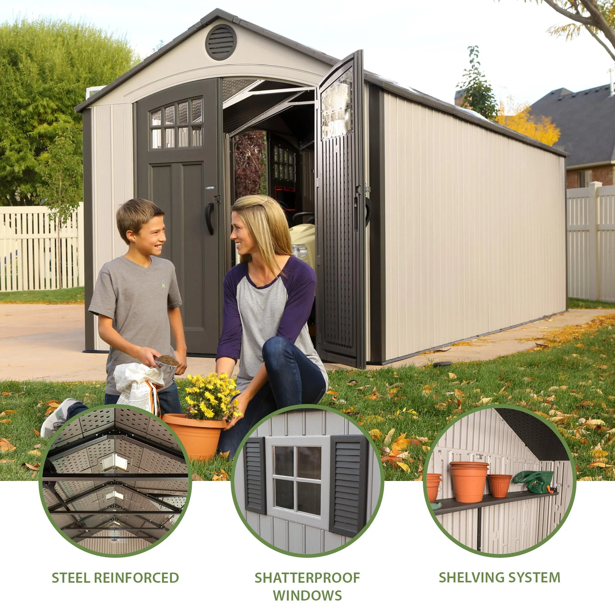 Lifetime 20 Ft. x 8 Ft. Outdoor Storage Shed – 60127