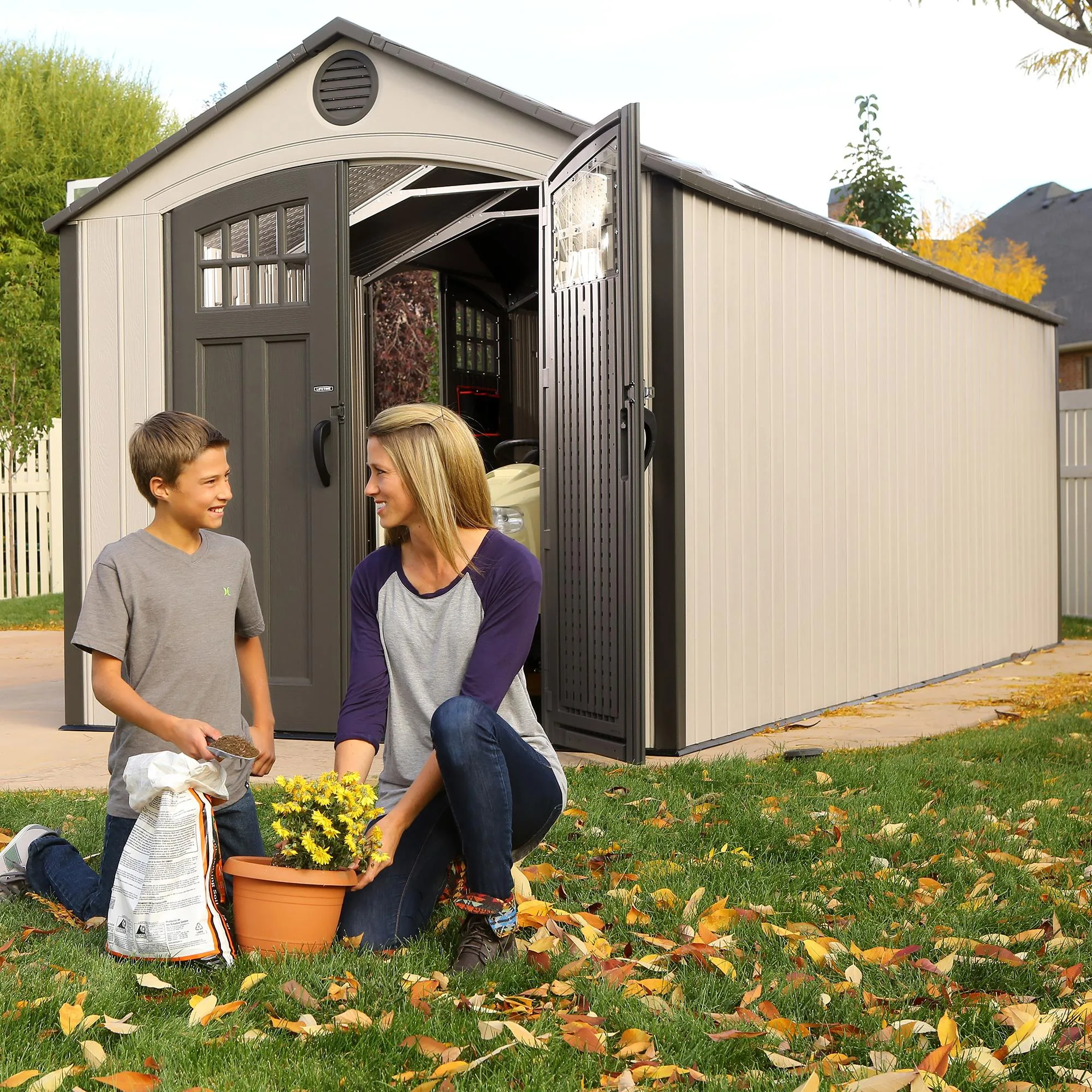 Lifetime 20 Ft. x 8 Ft. Outdoor Storage Shed – 60127