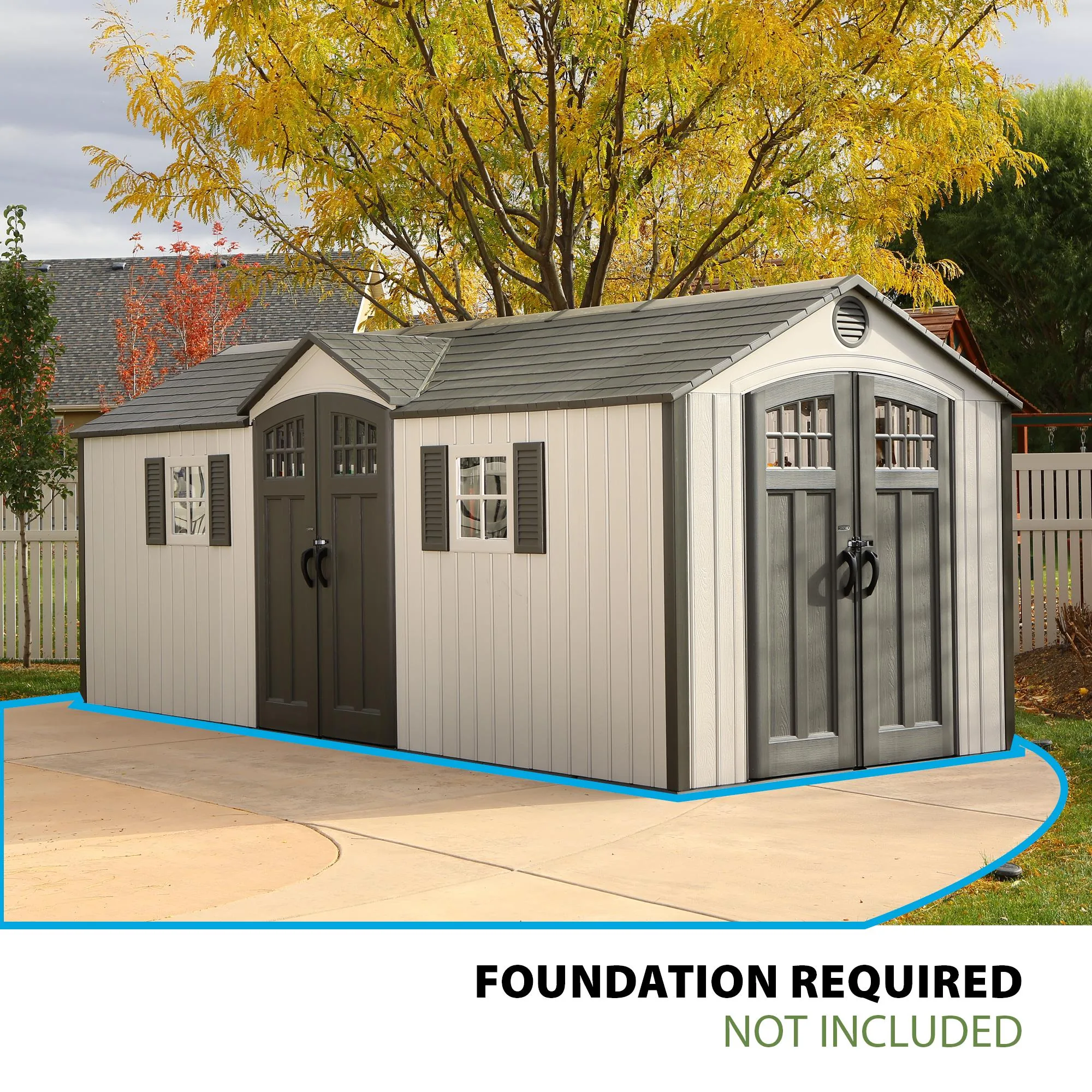 Lifetime 20 Ft. x 8 Ft. Outdoor Storage Shed – 60127