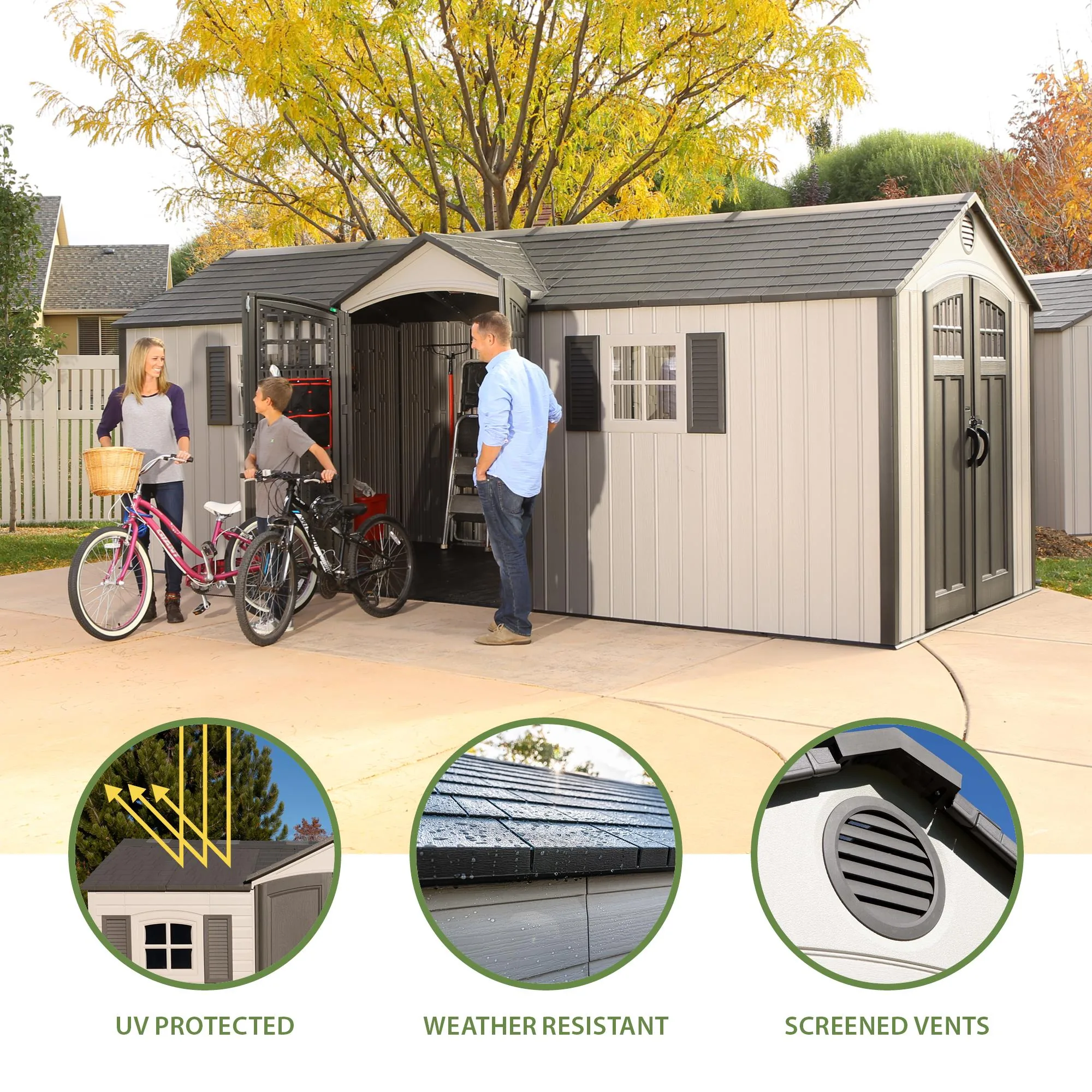 Lifetime 20 Ft. x 8 Ft. Outdoor Storage Shed – 60127