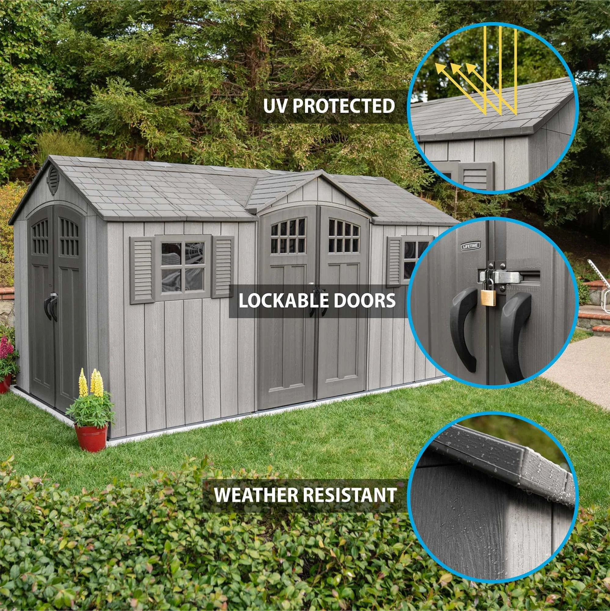 Lifetime 15 Ft X 8 Ft Outdoor Storage Shed – 60318