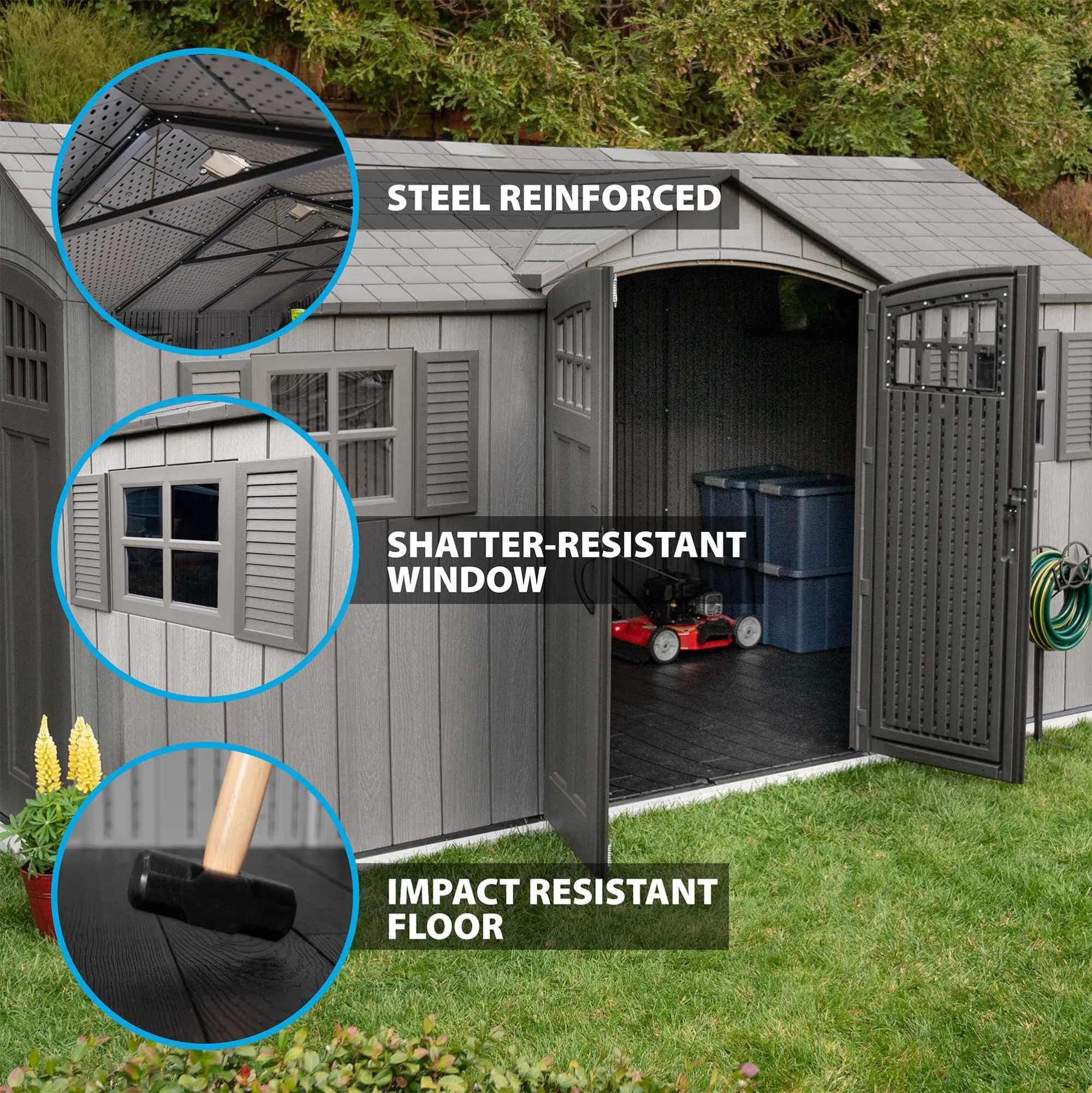 Lifetime 15 Ft X 8 Ft Outdoor Storage Shed – 60318
