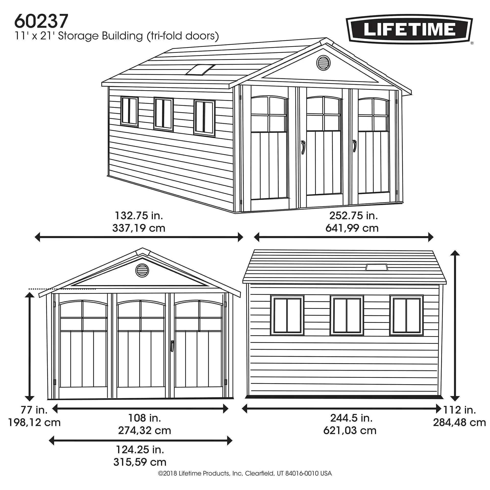 Lifetime 11 Ft. X 21 Ft. Outdoor Storage Shed – 60237