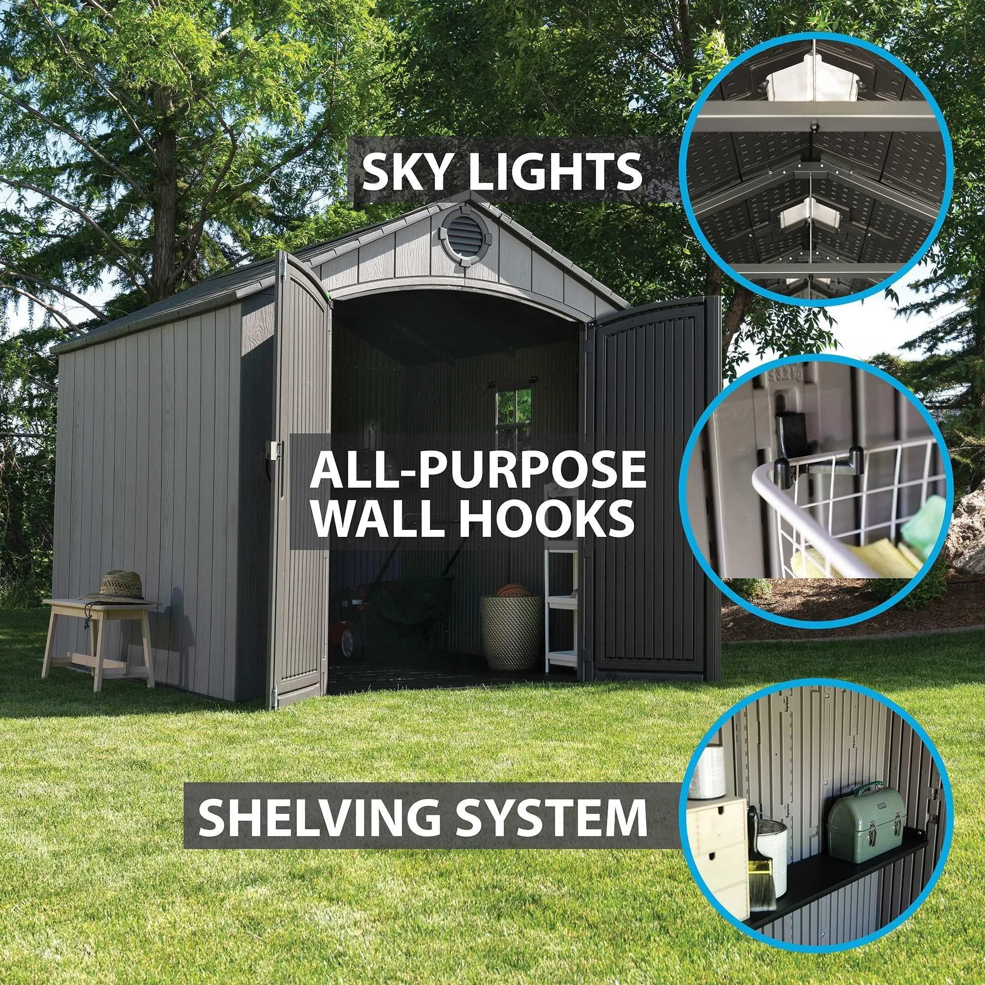 Lifetime 8 Ft. X 10 Ft. Outdoor Storage Shed – 60356